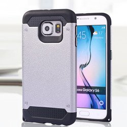 Samsung Galaxy S6 Iron Armor Hybrid Case (Silver)